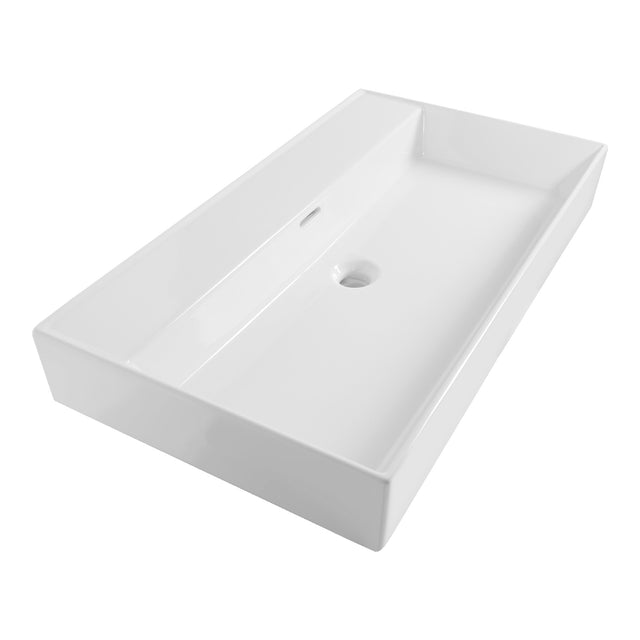 BRAUER Lunar wastafel 80 met 1 spoelbak en 0 kraangaten keramiek hoogglans wit WT-LU800HW