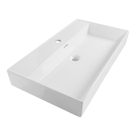 BRAUER Lunar wastafel 80 met 1 spoelbak en 1 kraangat keramiek hoogglans wit WT-LU801HW