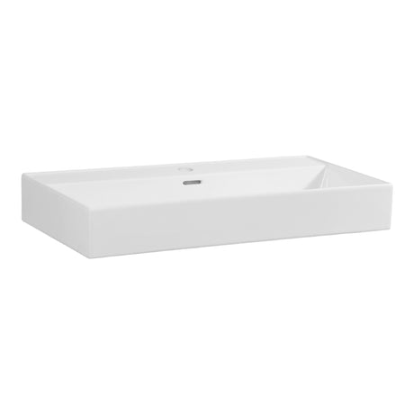 BRAUER Lunar wastafel 80 met 1 spoelbak en 1 kraangat keramiek hoogglans wit WT-LU801HW