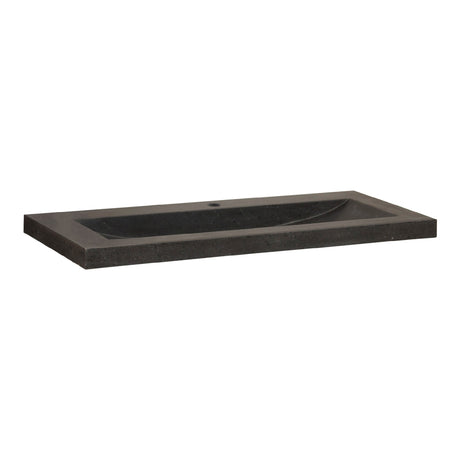 BRAUER Magma wastafel 100 met 1 spoelbak en 1 kraangat natuursteen basalt antraciet WT-MA1001AN