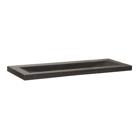 BRAUER Magma wastafel 120-1 met 1 spoelbak en 0 kraangaten natuursteen basalt antraciet WT-MA120-10AN