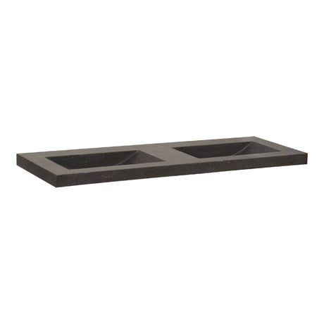 BRAUER Magma wastafel 120-2 met 2 spoelbakken en 0 kraangaten natuursteen basalt antraciet WT-MA120-20AN