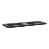 BRAUER Magma wastafel 140 met 2 spoelbakken en 2 kraangaten natuursteen basalt antraciet WT-MA1402AN