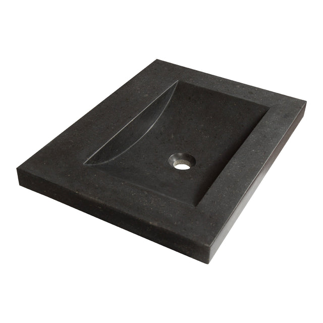 BRAUER Magma wastafel 60 met 1 spoelbak en 0 kraangaten natuursteen basalt antraciet WT-MA600AN