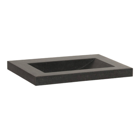 BRAUER Magma wastafel 60 met 1 spoelbak en 0 kraangaten natuursteen basalt antraciet WT-MA600AN