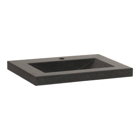 BRAUER Magma wastafel 60 met 1 spoelbak en 1 kraangat natuursteen basalt antraciet WT-MA601AN
