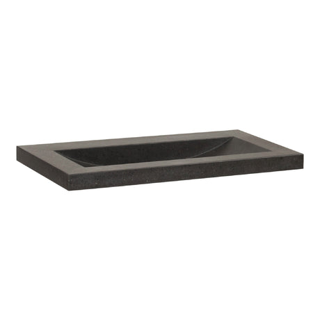 BRAUER Magma wastafel 80 met 1 spoelbak en 0 kraangaten natuursteen basalt antraciet WT-MA800AN