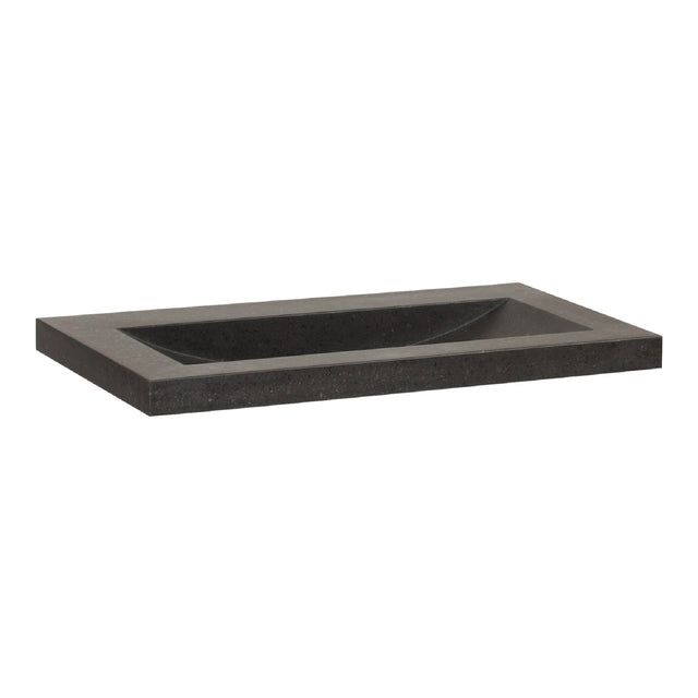 BRAUER Magma wastafel 80 met 1 spoelbak en 0 kraangaten natuursteen basalt antraciet WT-MA800AN