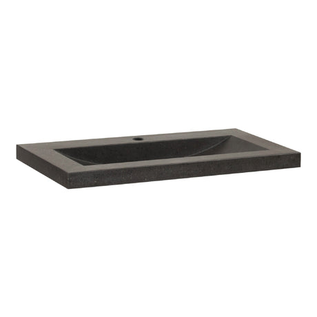 BRAUER Magma wastafel 80 met 1 spoelbak en 1 kraangat natuursteen basalt antraciet WT-MA801AN