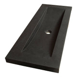 BRAUER Magma wastafel ondiep 100 met 1 spoelbak en 0 kraangaten natuursteen basalt antraciet WT-MAO1000AN