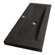 BRAUER Magma wastafel ondiep 100 met 1 spoelbak en 1 kraangat natuursteen basalt antraciet WT-MAO1001AN