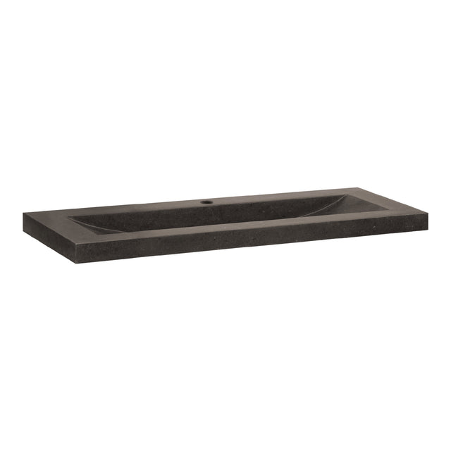 BRAUER Magma wastafel ondiep 100 met 1 spoelbak en 1 kraangat natuursteen basalt antraciet WT-MAO1001AN