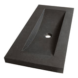 BRAUER Magma wastafel ondiep 80 met 1 spoelbak en 0 kraangaten natuursteen basalt antraciet WT-MAO800AN