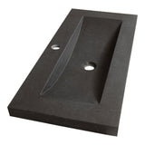 BRAUER Magma wastafel ondiep 80 met 1 spoelbak en 1 kraangat natuursteen basalt antraciet WT-MAO801AN