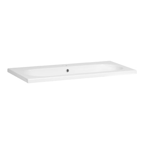 BRAUER Moon wastafel 100 met 1 spoelbak en 1 kraangat keramiek hoogglans wit WT-MO1001HW