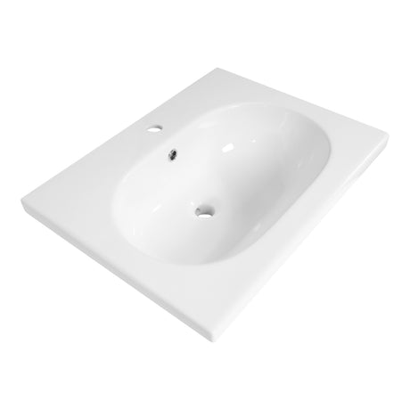 BRAUER Moon wastafel 60 met 1 spoelbak en 1 kraangat keramiek hoogglans wit WT-MO601HW