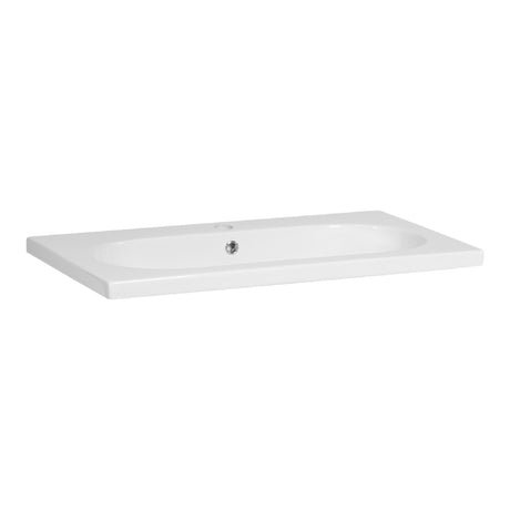 BRAUER Moon wastafel 80 met 1 spoelbak en 1 kraangat keramiek hoogglans wit WT-MO801HW
