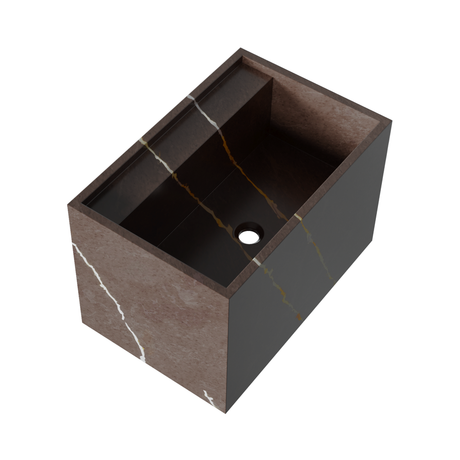 BRAUER Nova wastafel 60 incl. verborgen ophangbeugels met 1 spoelbak en 0 kraangaten marmerlook Copper Brown WT-NO600CB