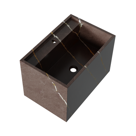 BRAUER Nova wastafel 60 incl. verborgen ophangbeugels met 1 spoelbak en 1 kraangat marmerlook Copper Brown WT-NO601CB
