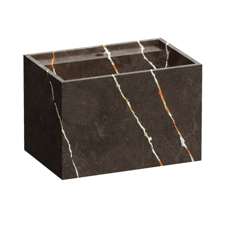 BRAUER Nova wastafel 60 incl. verborgen ophangbeugels met 1 spoelbak en 1 kraangat marmerlook Copper Brown WT-NO601CB