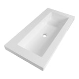 BRAUER Spring wastafel ondiep 80 met 1 spoelbak en 0 kraangaten mineraalmarmer zijdeglans wit WT-SI800ZW