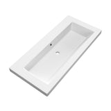 BRAUER Solar Medium wastafel 100 met 1 spoelbak en 0 kraangaten mineraalmarmer mat wit WT-SOM1000MW