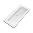 BRAUER Solar Medium wastafel 100 met 1 spoelbak en 1 kraangat mineraalmarmer mat wit WT-SOM1001MW
