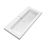 BRAUER Solar Medium wastafel 100 met 1 spoelbak en 1 kraangat mineraalmarmer mat wit WT-SOM1001MW