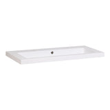 BRAUER Solar Medium wastafel 100 met 1 spoelbak en 2 kraangaten mineraalmarmer zijdeglans wit WT-SOM1002ZW