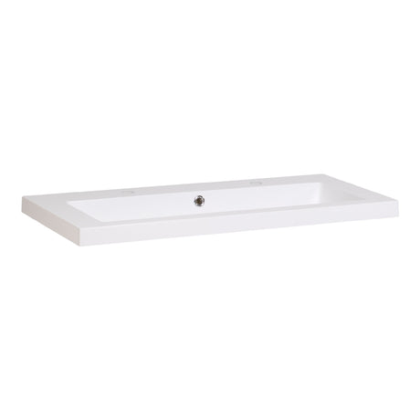 BRAUER Solar Medium wastafel 100 met 1 spoelbak en 2 kraangaten mineraalmarmer zijdeglans wit WT-SOM1002ZW