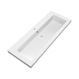 BRAUER Solar Medium wastafel 120-1 met 1 spoelbak en 1 kraangat mineraalmarmer mat wit WT-SOM120-11MW