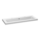 BRAUER Solar Medium wastafel 120-1 met 1 spoelbak en 2 kraangaten mineraalmarmer mat wit WT-SOM120-12MW