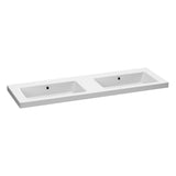 BRAUER Solar Medium wastafel 140 met 2 spoelbakken en 0 kraangaten mineraalmarmer mat wit WT-SOM1400MW