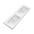 BRAUER Solar Medium wastafel 140 met 2 spoelbakken en 2 kraangaten mineraalmarmer mat wit WT-SOM1402MW