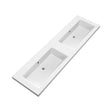 BRAUER Solar Medium wastafel 160 met 2 spoelbakken en 0 kraangaten mineraalmarmer mat wit WT-SOM1600MW