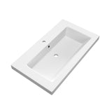 BRAUER Solar Medium wastafel 80 met 1 spoelbak en 1 kraangat mineraalmarmer mat wit WT-SOM801MW