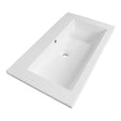 BRAUER Solar Slim wastafel 80 met 1 spoelbak en 0 kraangaten mineraalmarmer zijdeglans wit WT-SOS800ZW