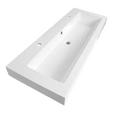 BRAUER Solar Thick wastafel 120-1 met 1 spoelbak en 2 kraangaten mineraalmarmer zijdeglans wit WT-SOT120-12ZW
