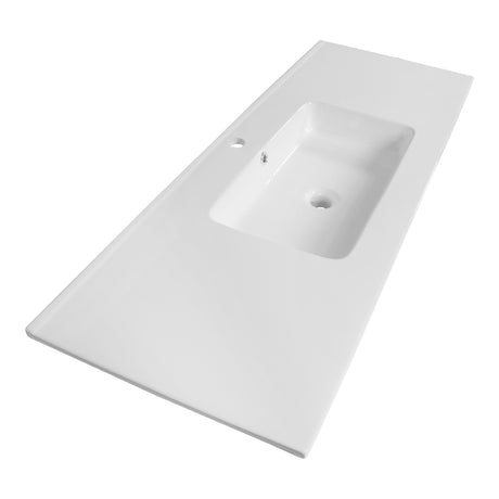 BRAUER Starfall wastafel 120-1 met 1 spoelbak en 1 kraangat keramiek hoogglans wit WT-ST120-11HW