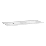 BRAUER Starfall wastafel 120-2 met 2 spoelbakken en 2 kraangaten keramiek hoogglans wit WT-ST120-22HW