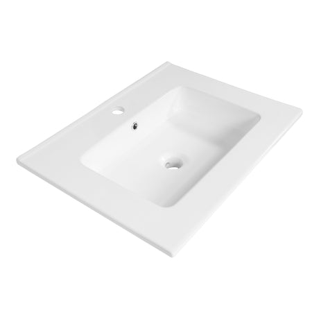 BRAUER Starfall wastafel 60 met 1 spoelbak en 1 kraangat keramiek hoogglans wit WT-ST601HW