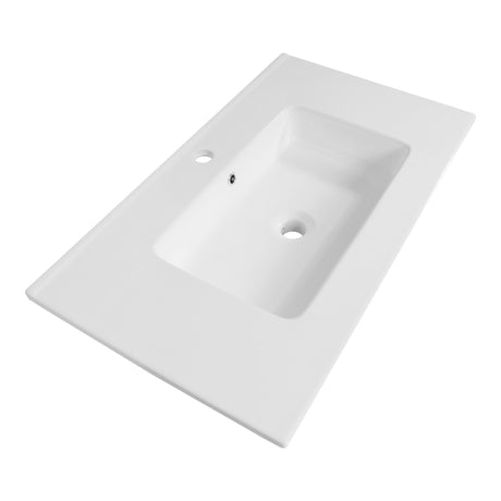 BRAUER Starfall wastafel 80 met 1 spoelbak en 1 kraangat keramiek hoogglans wit WT-ST801HW